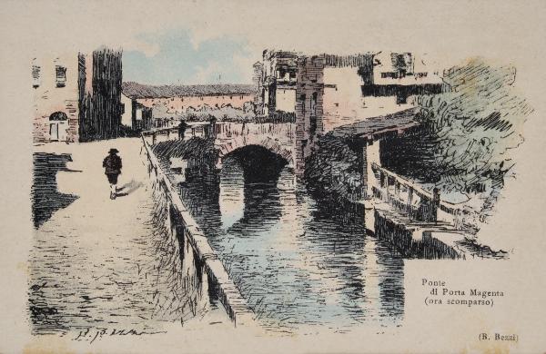 Milano. Naviglio. Ponte di Porta Magenta