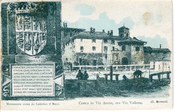 Milano. Naviglio. Conca di via Vallone, ex via Arena