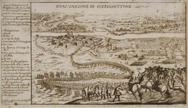 Pizzighettone. Pianta topografica ed evacuazione