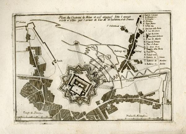 Milano. Pianta topografica delle mura del Castello Sforzesco