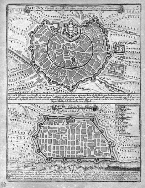 Pavia e Milano. Piante topografiche