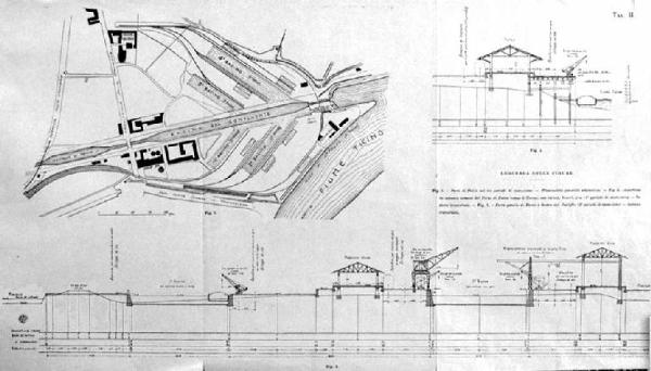 Pavia. Progetto di porto fluviale sul Ticino