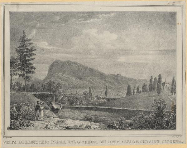 Bisuschio. Veduta del paese dal giardino dei conti Cicogna