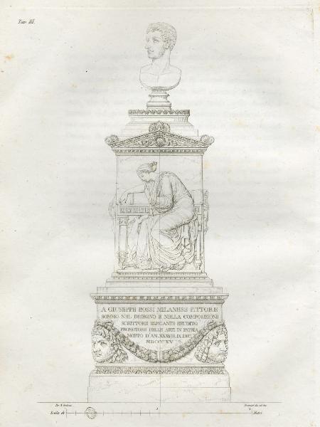 Milano. Monumento a Giuseppe Bossi nella Biblioteca Ambrosiana