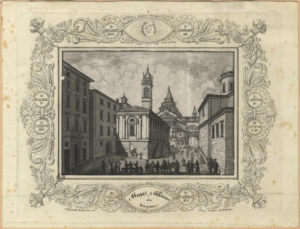 Bergamo. Ateneo e Chiesa di Santa Maria Maggiore