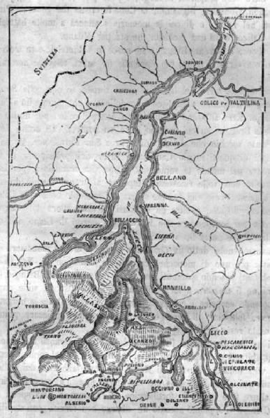 Lago di Como. Carta topografica