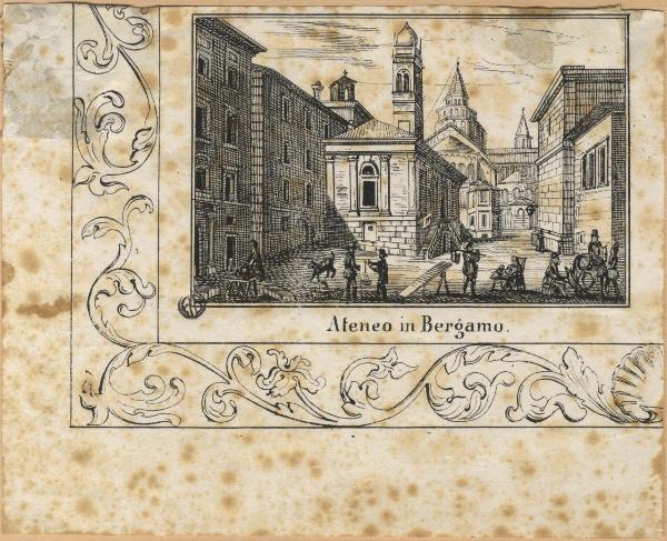 Bergamo. Ateneo e Chiesa di Santa Maria Maggiore