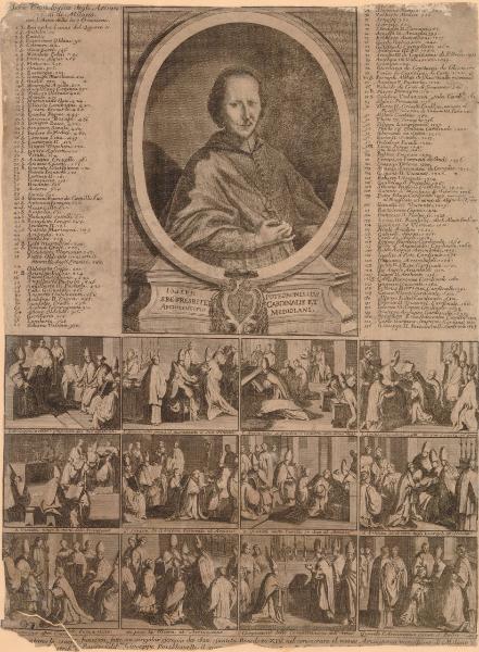 Papa Benedetto XIV consacra l'Arcivescovo Giuseppe Pozzobonelli nel 1743