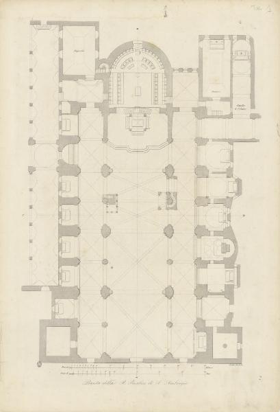 Pianta della R. Basilica di S. Ambrogio
