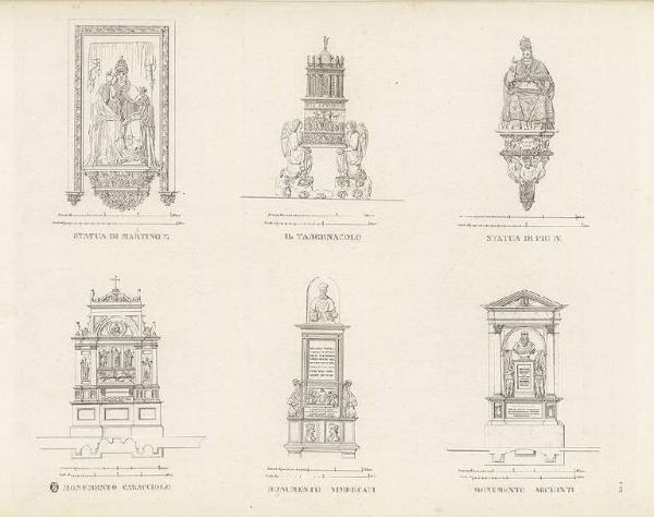 Milano. Duomo (Statua di Martino V) (Tabernacolo) (Statua di Pio IV) (Monumento Caracciolo) (Monumento Vimercati) (Monumento Archinti)