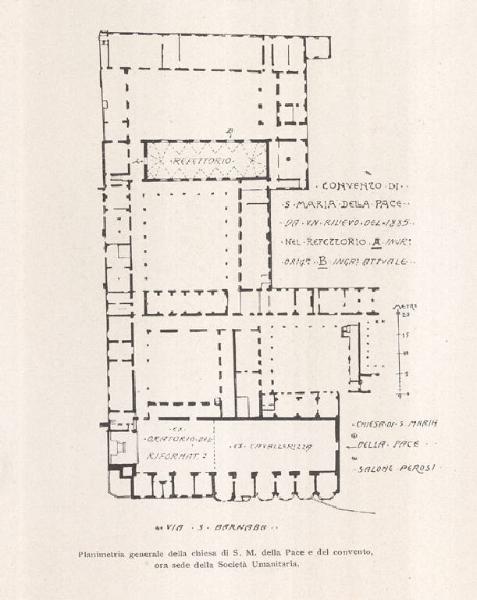 Milano. Convento di Santa Maria della Pace (Pianta)