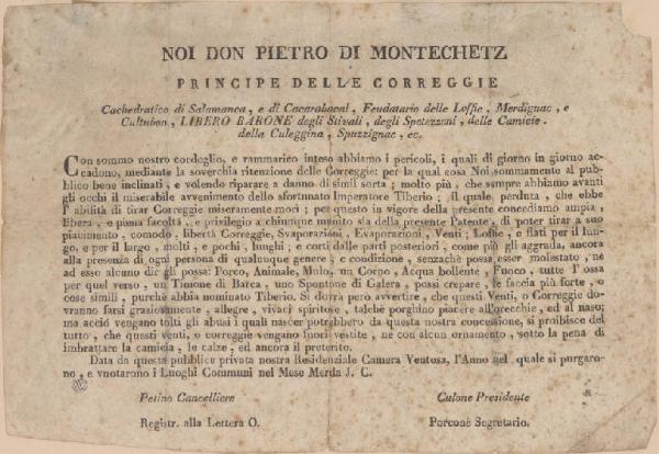 Noi Don Pietro di Montechetz principe delle correggie
