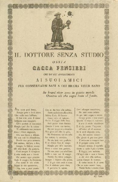 Il dottore senza studio ossia cacca pensieri che dà gli avvertimenti ai suoi amici per conservarsi sani a chi brama viver sano