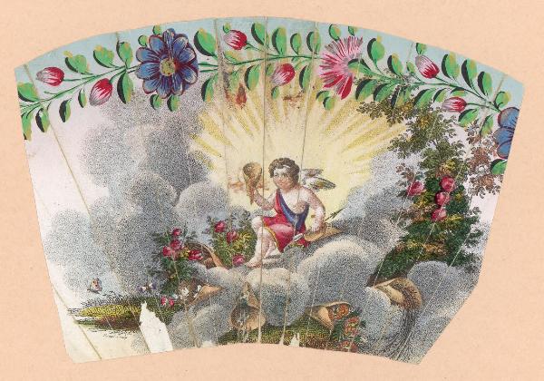 Frammento di pagina di ventaglio con giochi di putti