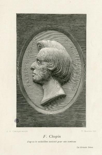 F. Chopin d'après le medaillon exécuté pour son tombeau