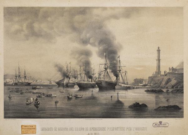 Imbarco in Genova del Corpo di Spedizione Piemontese per l'Oriente. Aprile 1855