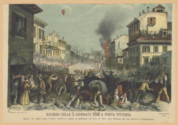 Ricordo delle 5 giornate 1848 a Porta Vittoria
