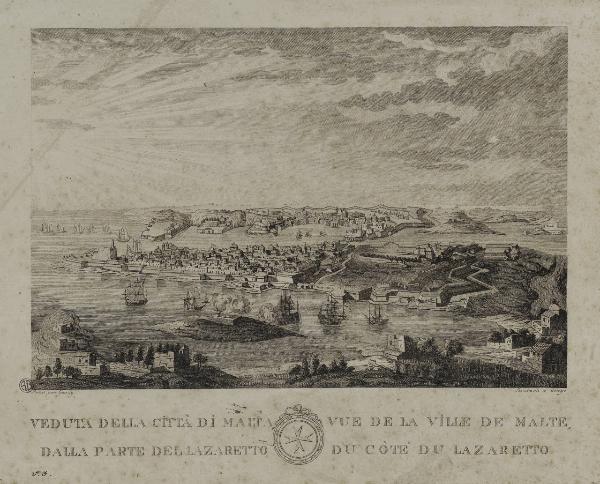 Veduta della città di Malta dalla parte del lazzaretto- Vue de Malte, du côté du lazaretto