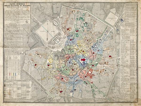 Pianta Numerica della R.a Città di Milano divsa in parrocchie e circondarj
