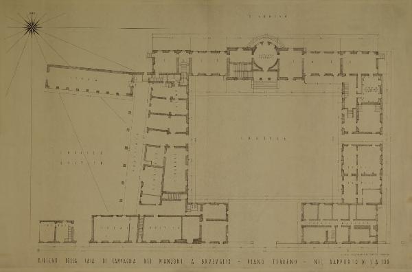 Rilievo della casa di campagna dei Manzoni a Brusuglio - Piano Terreno - nel rapporto di 1 a 100