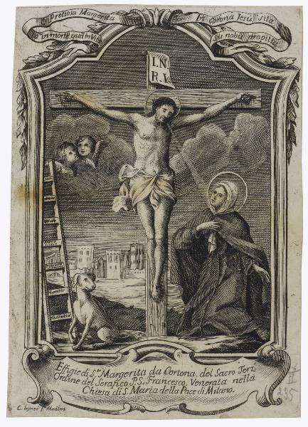 Effigie di S.ta Margherita da Cortona del Sacro Terz Ordine del Serafico P.S. Francesco. Venerata nella Chiesa di S. Maria della Pace di Milano