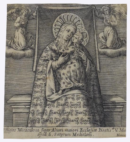 Effigies Miraculosa super Altari maiori Ecclesiae Beatis.ae V. Mariae apud S. Satyrum Mediolani