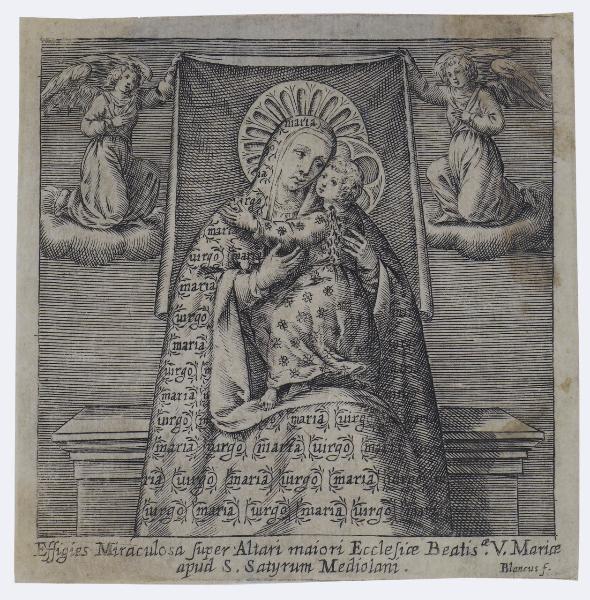 Effigies Miraculosa super Altari maiori Ecclesiae Beatis.ae V. Mariae apud S. Satyrum Mediolani