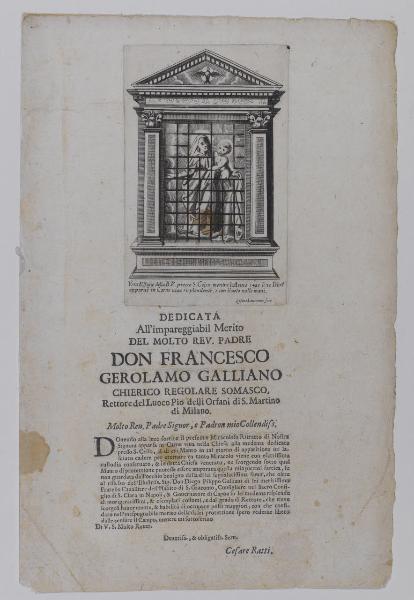 Vera Effigie della B.V. presso S. Celso, mentre l'Anno 1485 li 30 Dbre apparve in Carne viva risplendente, e con il velo nelle mani