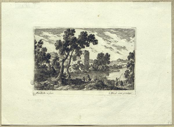 Paesaggio fluviale con rovine