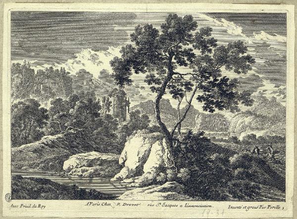 Paesaggio boschivo con albero