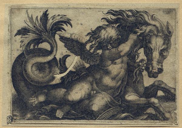 Putto e mostro marino