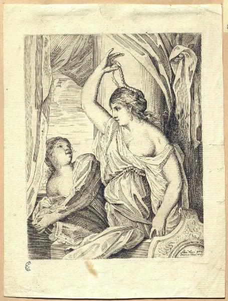 Giovane donna con la sua ancella