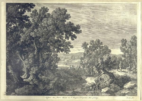 Paesaggio fluviale con figure