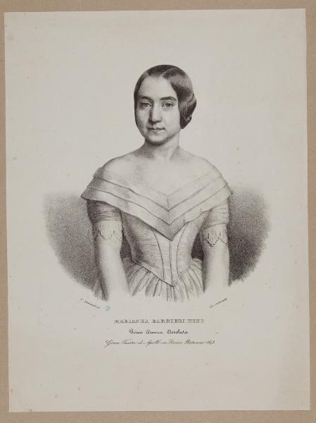 Marianna Barbieri Nini; Prima donna Assoluta. Gran Teatro di Apollo in Roma Autunno 1843