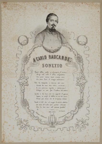 A Carlo Baucardè. Sonetto [...] di L. Scalchi. I Romani offrirono nel Carnevale 1853