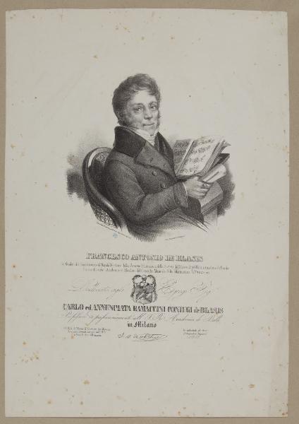 Francesco Antonio De Blasis ex Membro del Conservatorio di Napoli [...] dedicato a [...] Carlo ed Annunciata Ramaccini coniugi de Blasis [...]