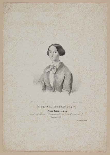 Virginia Boccabadati. Prima Donna assoluta nel Teatro Comunale di Modena. Carnevale 1853-54