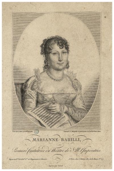 Marianne Barilli. Premiére Cantatrice du Théatre de S. M. Impératrice