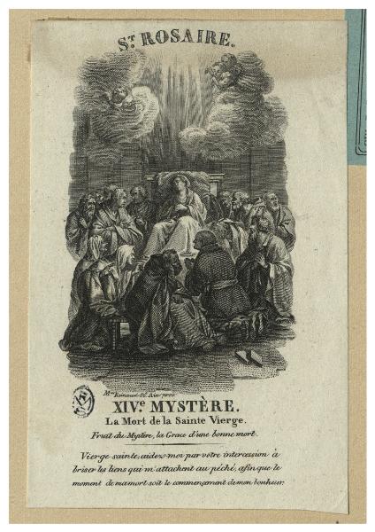 XIV.e Mystère. La Mort de la Sainte Vierge