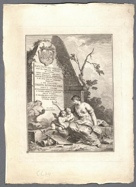 Raccolta di disegni incisi da Girolamo Mantelli di Canobio sugli originali esistenti nella Biblioteca Ambrosiana di mano di Leonardo da Vinci e de suoi scolari lombardi dedicata a sua eccellenza Giberto Borrmeo Arese