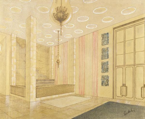 Progetto per l'ingresso-reception del Grande Albergo a Tirana