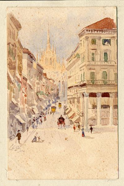 Milano. Veduta di Corso Vittorio Emanuele