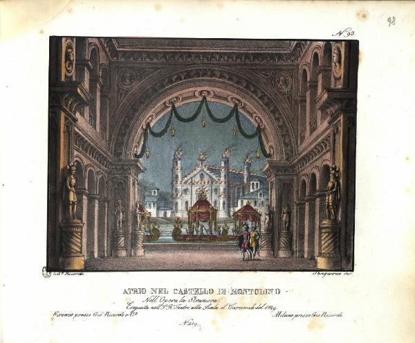 Atrio nel castello di Montolino. Nell'Opera la Straniera. Eseguita nell'I. R° Teatro alla Scala il Carnevale del 1829. N. 449