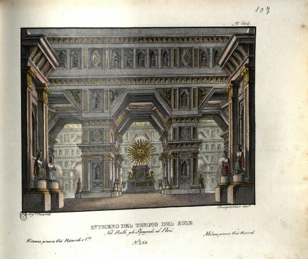 Interno del Tempio del Sole. Nel Ballo gli Spagnoli al Perù. N. 468