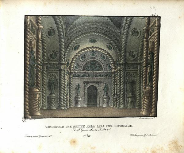 Vestibolo che mette alla sala del Consiglio. Nell'Opera Anna Bolena. N. 796