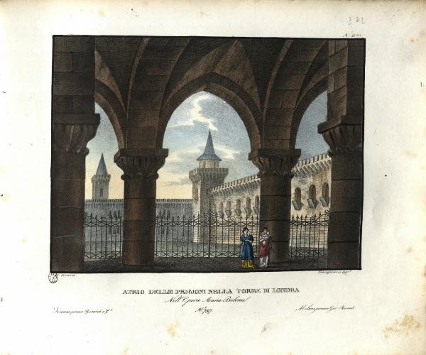 Atrio delle prigioni nella Torre di Londra. Nell'Opera Anna Bolena. N. 797