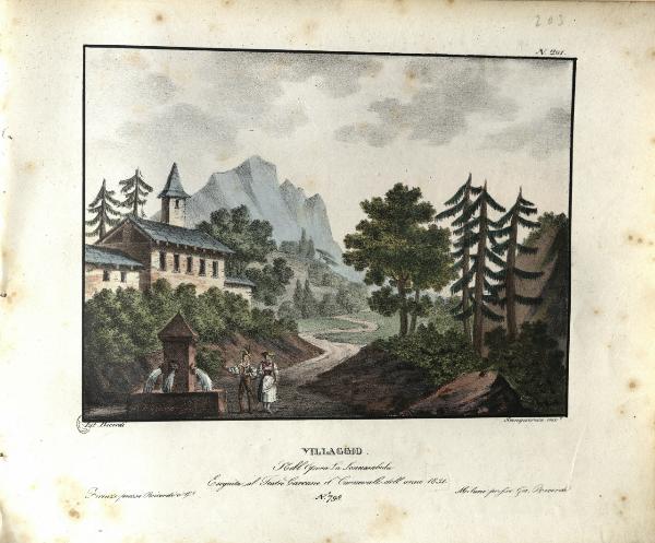 Villaggio. Nell'Opera La Sonnambula. Eseguita al Teatro Carcano il Carnevale dell'anno 1831. N. 798