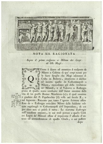 Sopra il primo trasporto a Milano dei Corpi de' SS. Magi