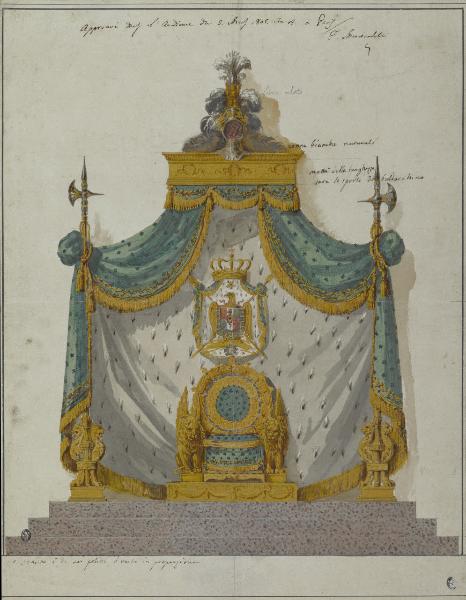Baldacchino e trono di Napoleone I Re d'Italia