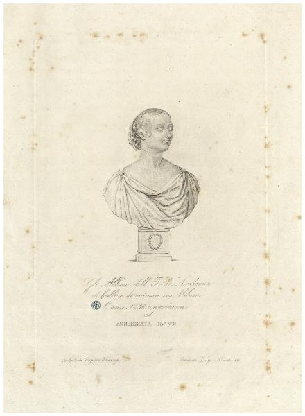 Gli allievi dell'I. R. Accademia di ballo e di mimica in Milano l'anno 1838 consacravano ad Annunziata Blasis